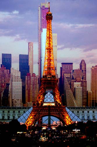 Skyline Paris and NY 